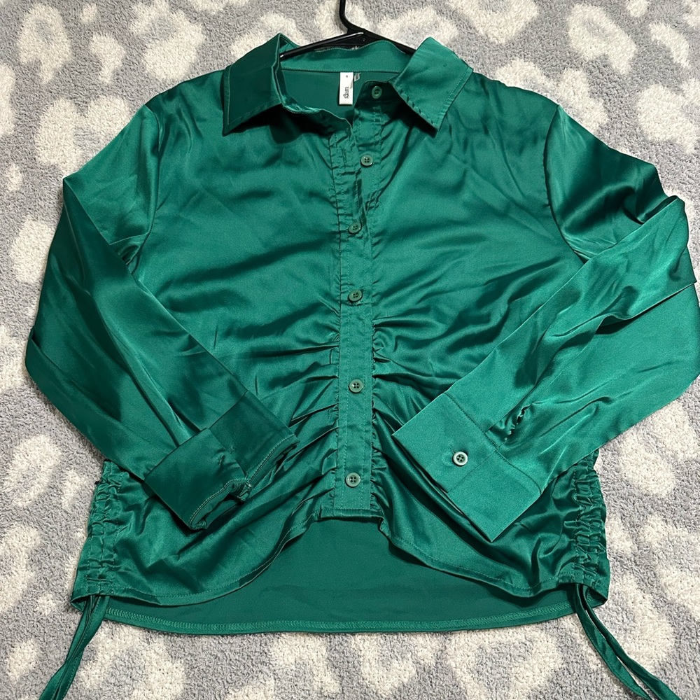 Emerald Green Silk Top